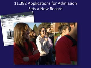 University Relations911,382 Applications for Admission        Sets a New Record