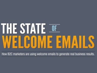The State of Welcome Emails - 160 B2C Brands