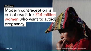 d
d
d
Source: WHO and AVERT; Image: John Moore/Getty Images News
d
Modern contraception is
out of reach for 214 million
wo...