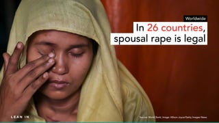d
d
In 26 countries,
spousal rape is legal
Source: World Bank; Image: Allison Joyce/Getty Images News
Worldwide
 