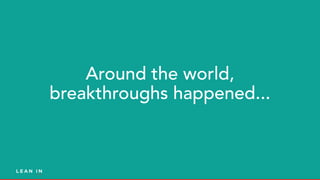 Around the world,
breakthroughs happened...
 