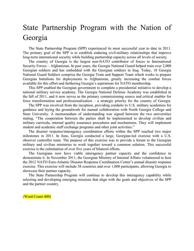 State partnership program with the nation of PDF