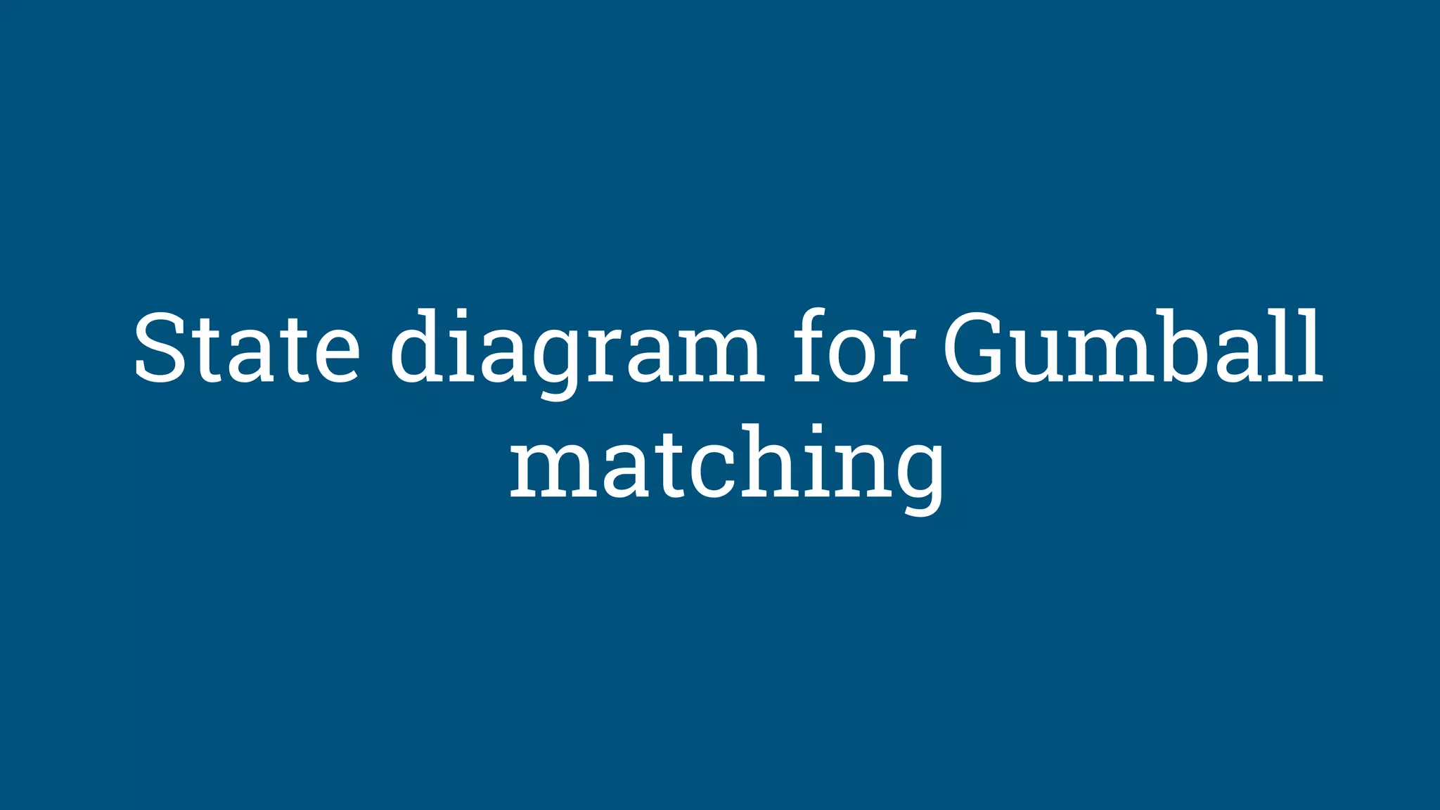 State diagram for Gumball
matching
 