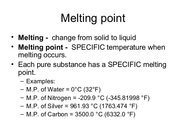 solid and melting point Purity and identification of solids using melting points stew dent ch 337, section 059 department of chemistry portland state university portland, or. solid and melting point Purity and identification of solids using melting points stew dent ch 337, section 059 department of chemistry portland state university portland, or.