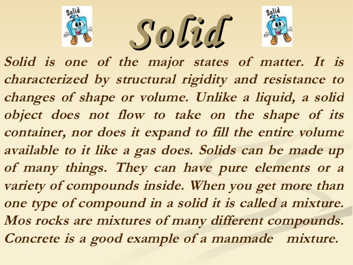 states of matter liquid soild