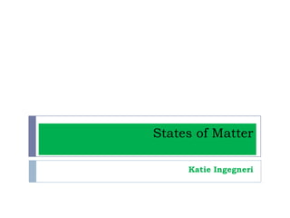 States of Matter
Katie Ingegneri
 