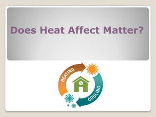 Does Heat Affect Matter?
 