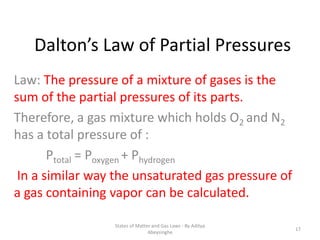 States of matter & gas laws