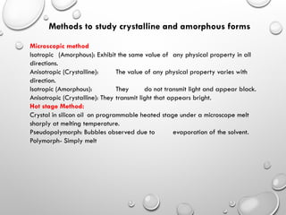 Amorphous Polymorph States of Matter Unit-2 (Physical Pharmaceutics-1) | PPTX