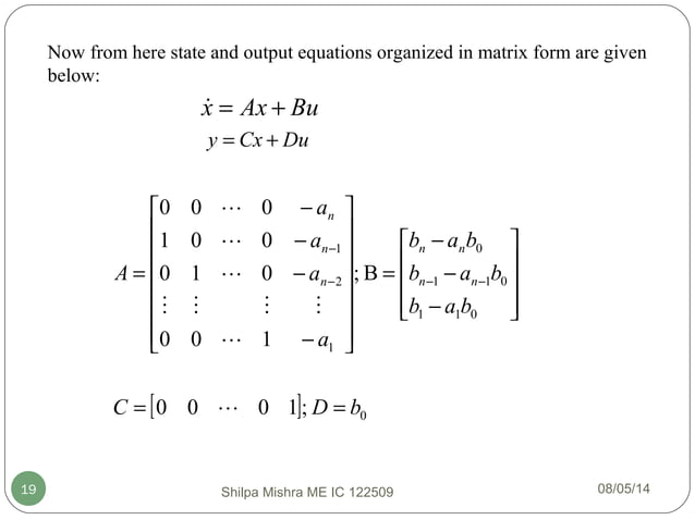 State space analysis, eign values and eign vectors