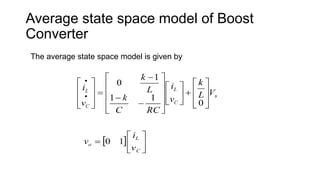 Boost State Tracking System State Space Model of DC-DC Boost Converter | PPTX