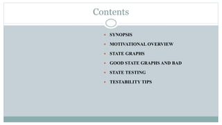 States, state graphs and transition testing | PPT