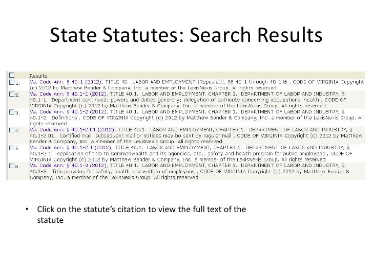 State Statutes, Codes, & Regulations LexisNexis Academic