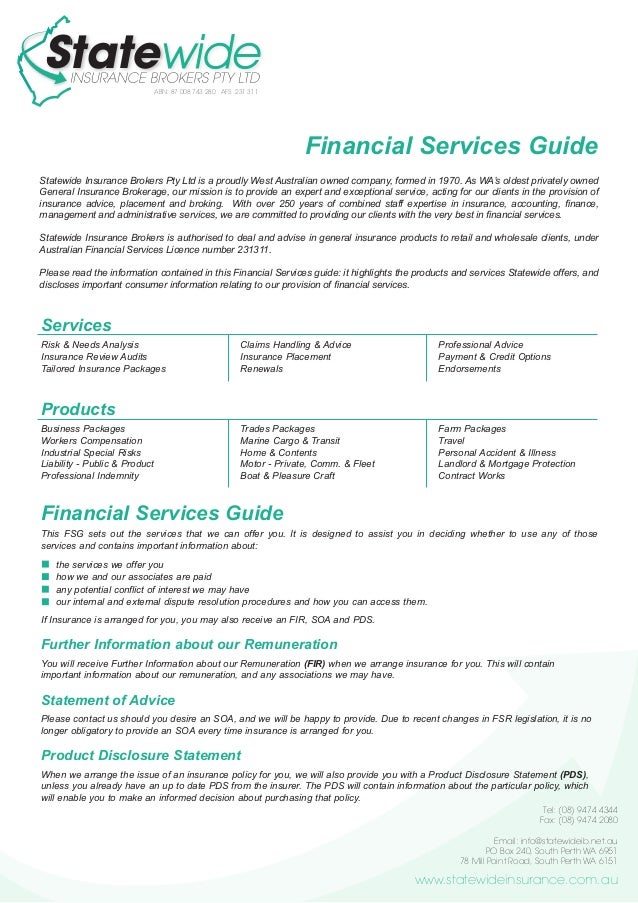 Statewide Insurance Brokers FSG v2015