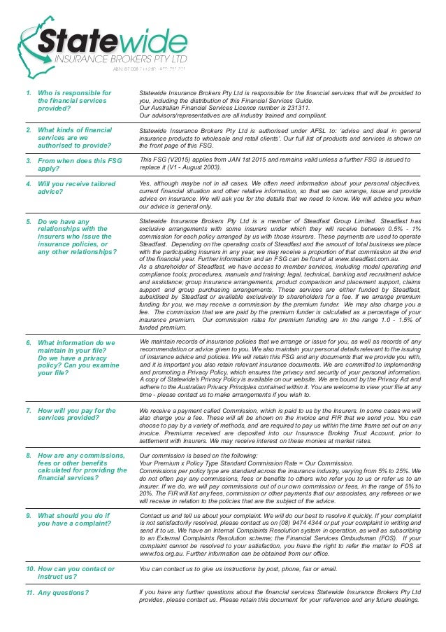 Statewide Insurance Brokers FSG v2015