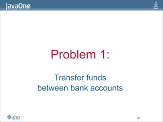Problem 1:
    Transfer funds
between bank accounts


                        24
 
