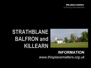 this place matters
re-thinking local leadership
INFORMATION
www.thisplacematters.org.uk
 