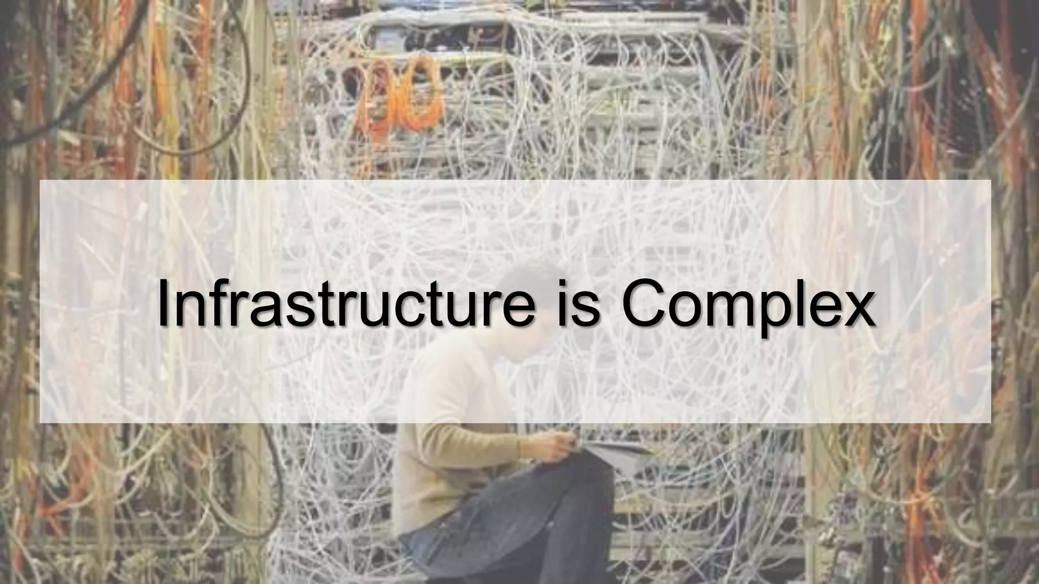 Infrastructure is Complex
 
