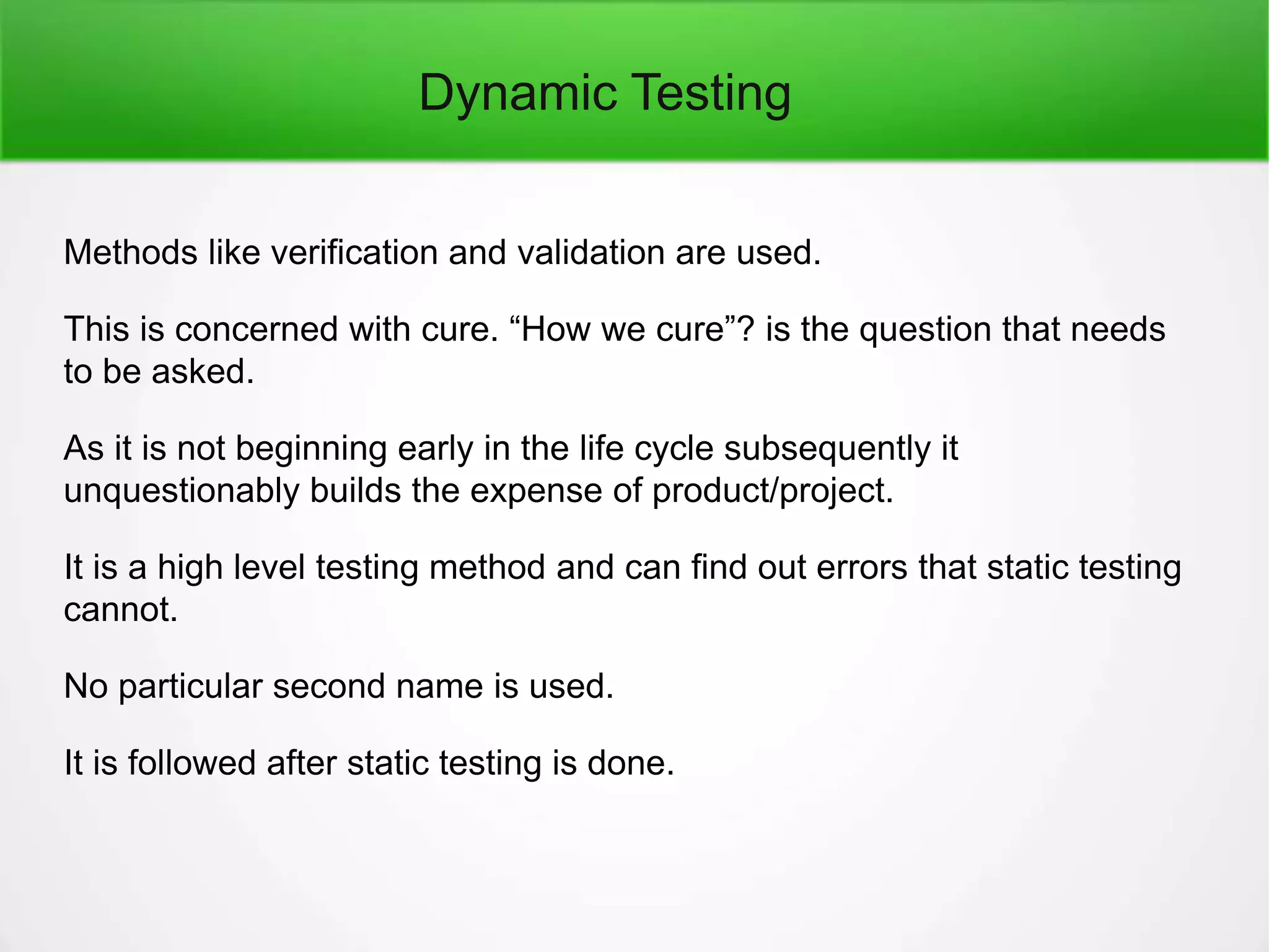 Static testingvsdynamictesting PPT