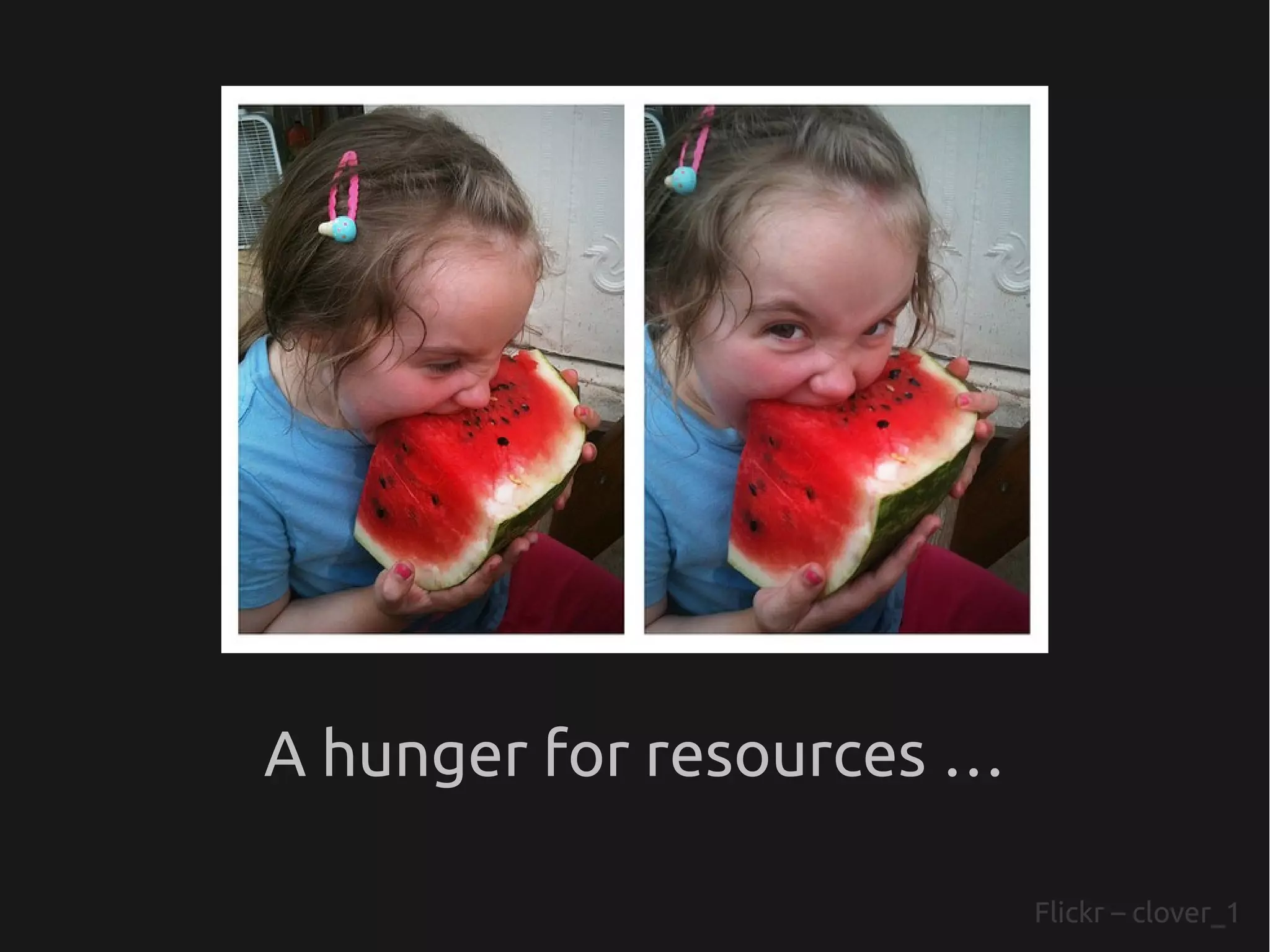 A hunger for resources …

                           Flickr – clover_1
 