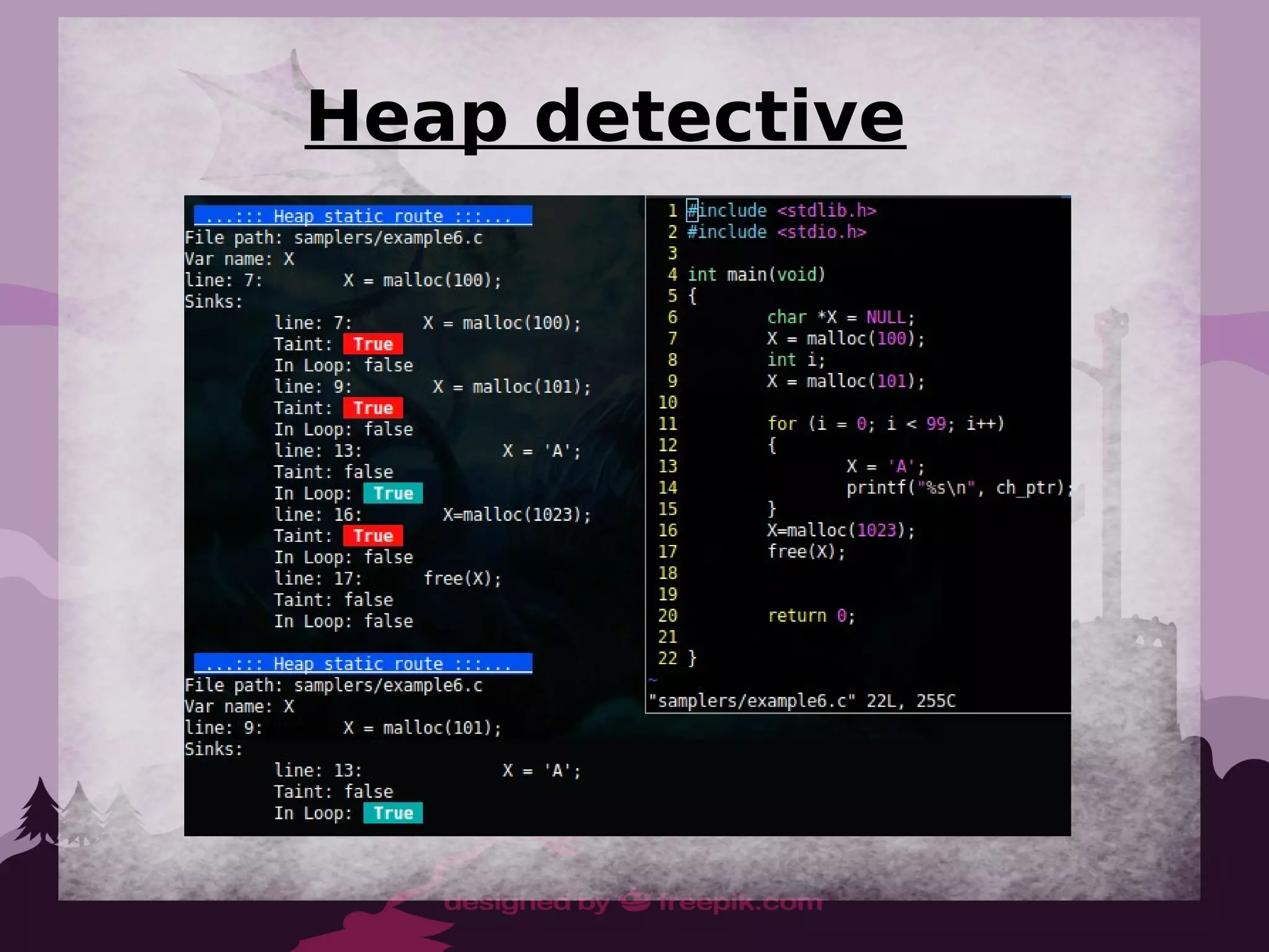Heap detective
 