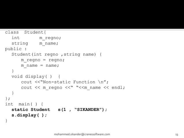 Static and const members | PPT