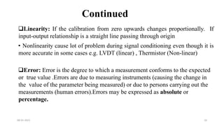 Static and Dynamic characteristics of Measuring Instrument 