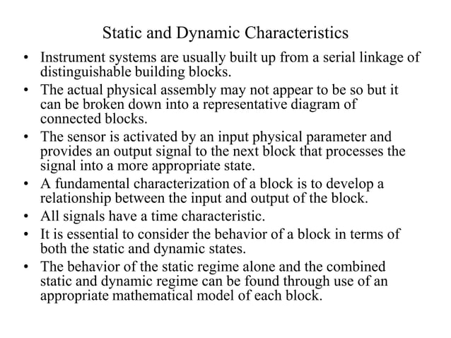 Static and dynamic characteristics of instruments | PDF | Physics | Science