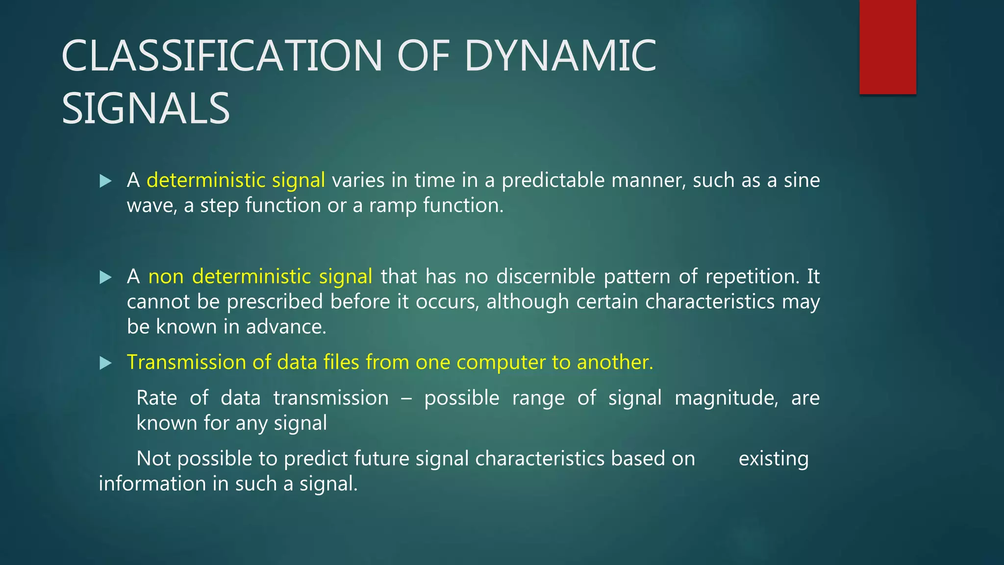 Static and dynamic characteristics of signals | PPT