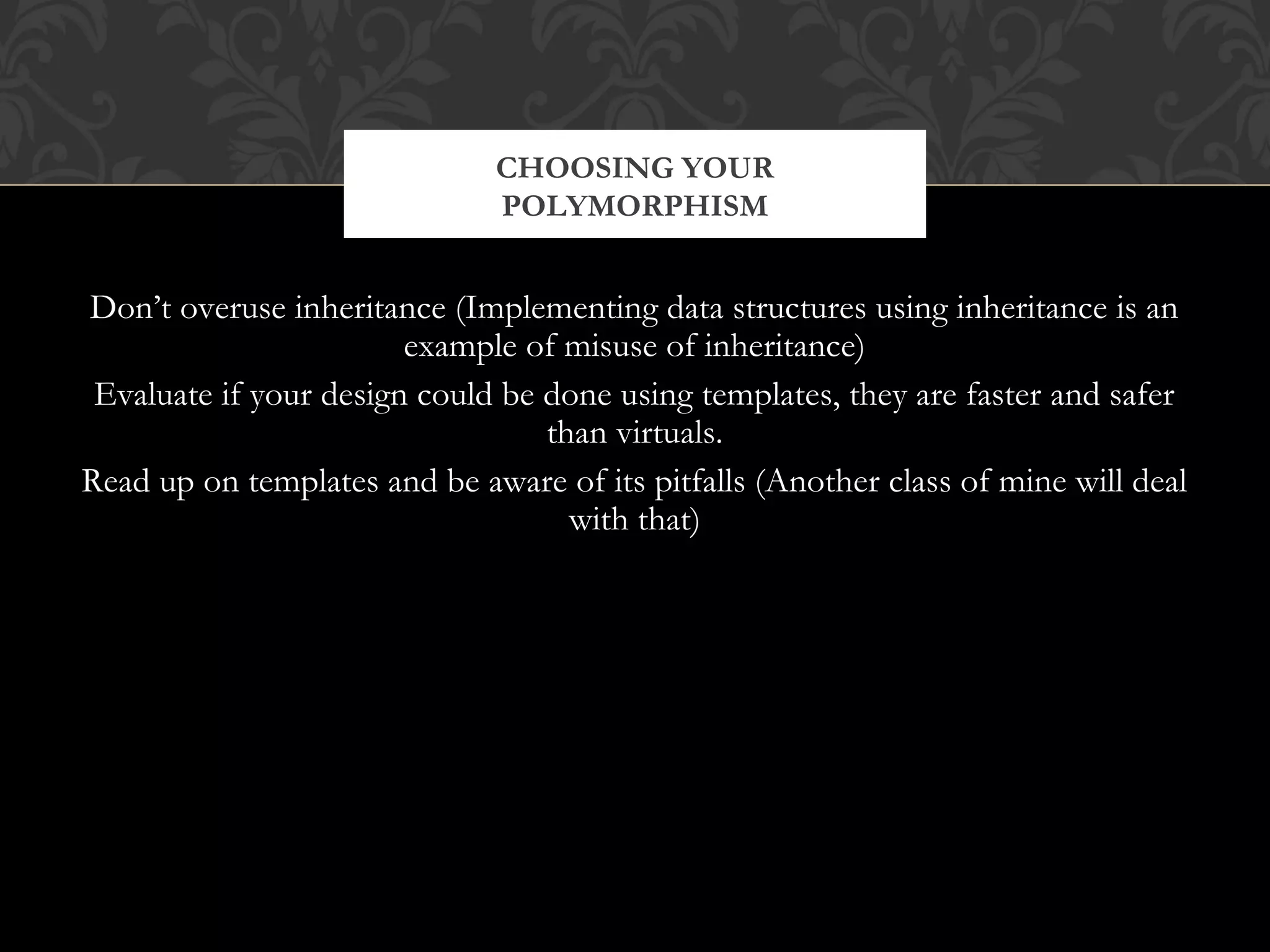 Static and dynamic polymorphism | PPT