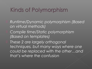 Static and dynamic polymorphism | PPT