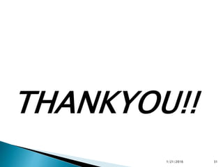 THANKYOU!!
1/21/2016 31
 