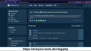 https://analysis-tools.dev/tag/php
 