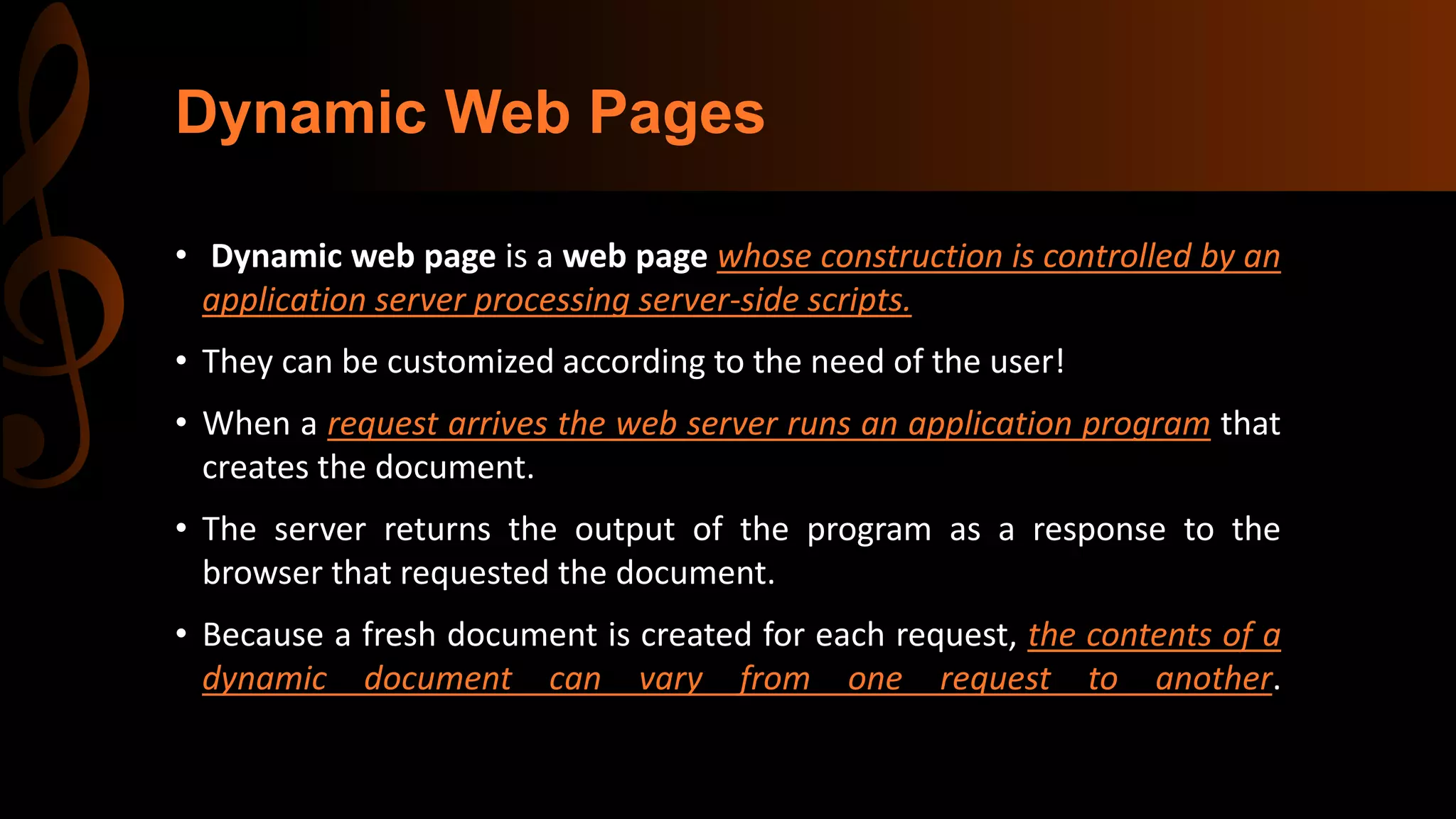 Static dynamic and active web pages | PPTX