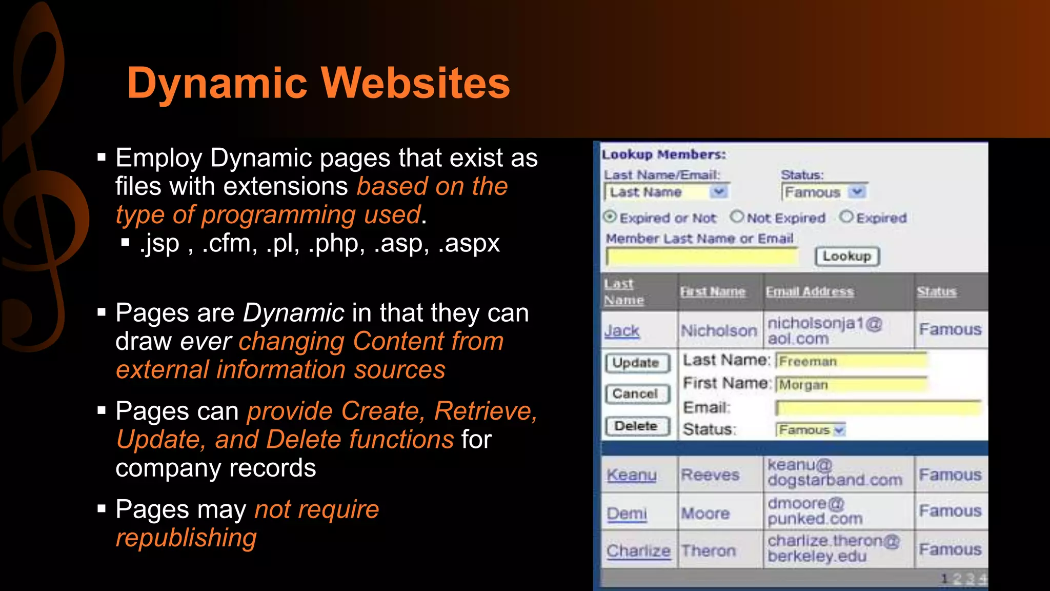 Static dynamic and active web pages | PPTX
