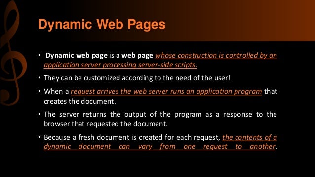 Static dynamic and active web pages