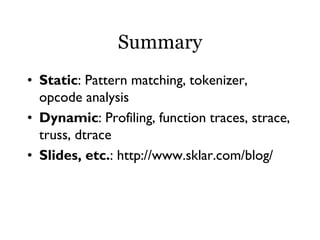 Static and Dynamic Analysis at Ning