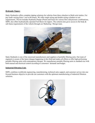 Static Tipping Load Static hydraulic pvt. ltd. | PDF