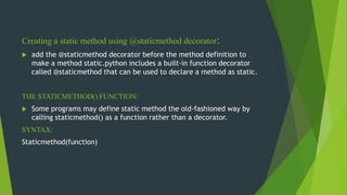 static method,adding method dynamically.pptx | Free Download