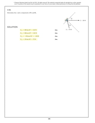 2–99.
Determine the magnitude and coordinate direction angles of
the resultant force acting at point A.
SOLUTION
Ans.
Ans....