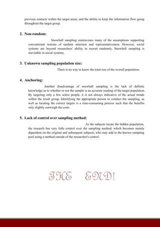 Statics and probability snow ball sampling | PDF