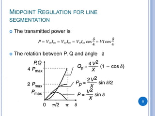 MIDPOINT REGULATION FOR LINE
SEGMENTATION
The transmitted power is
The relation between P, Q and angle
5