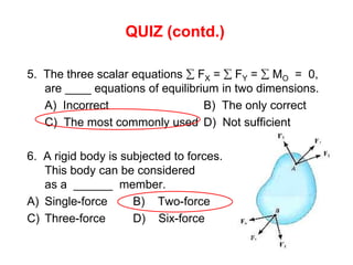 Engineering Mechanics Chapter 5 Equilibrium of a Rigid Body | PPT