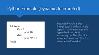 Static typing vs dynamic typing languages | PPT