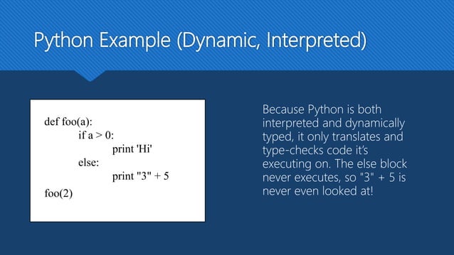 Static typing vs dynamic typing languages | PPT