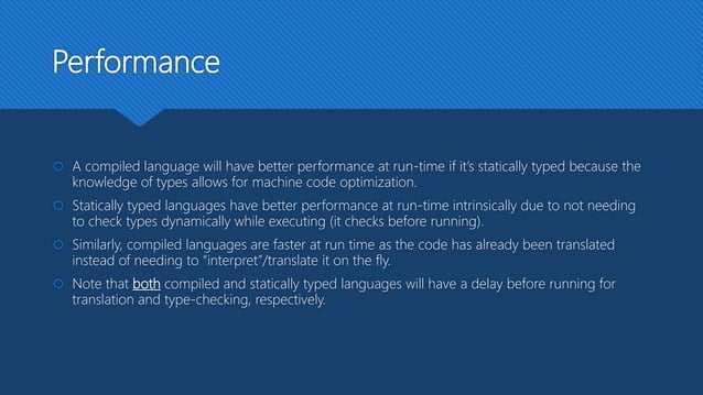 Static typing vs dynamic typing languages | PPT
