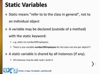 Object Oriented Concept Static vs. Non Static | PPT