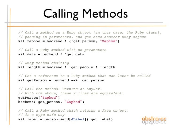 Calling Methods // Call a