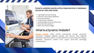 Static Vs Dynamic Websites Pros, Cons and Key Differences | PPT