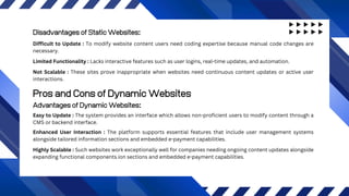 Static Vs Dynamic Websites Pros, Cons and Key Differences | PPT